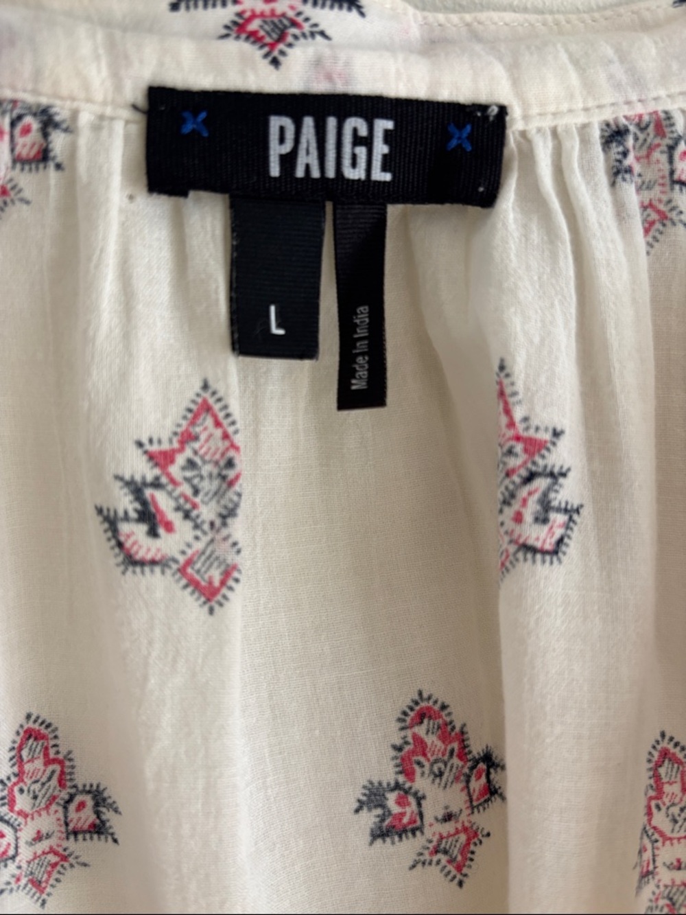 PAIGE • 100% cotton button down blouse with red and black boho print - Picture 4 of 6